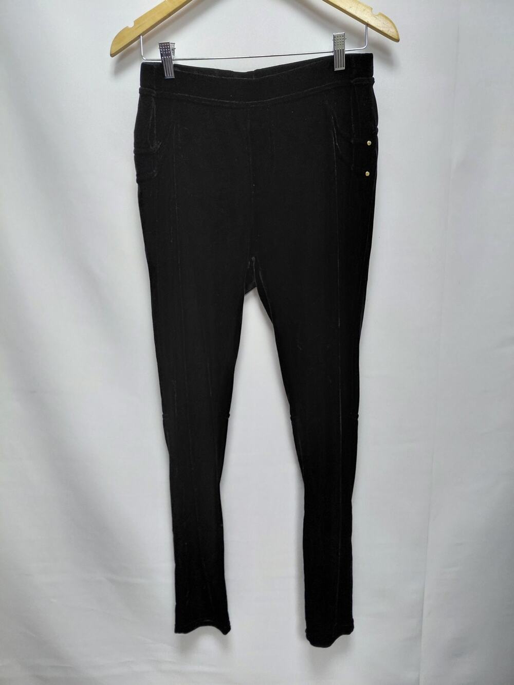 Calvin Klein Black Leggings Women Solid Knit Size L